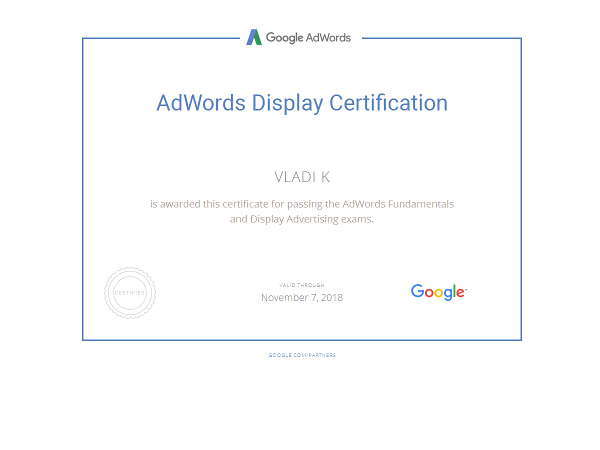 Google Ads Adwords Display Certification