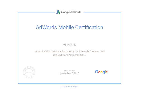 Google Ads Adwords Mobile Certification