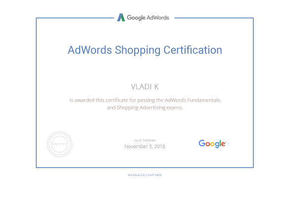 Google Ads Adwords Shopping Certification